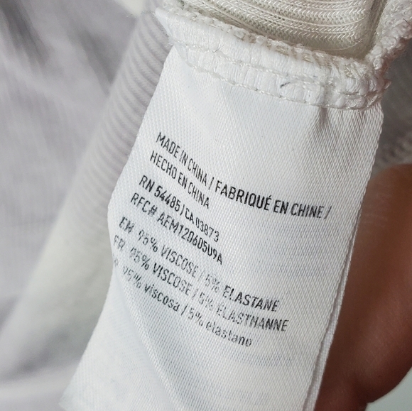 American Eagle Blue Gray Ribbed Tee Small - Picture 4 of 6